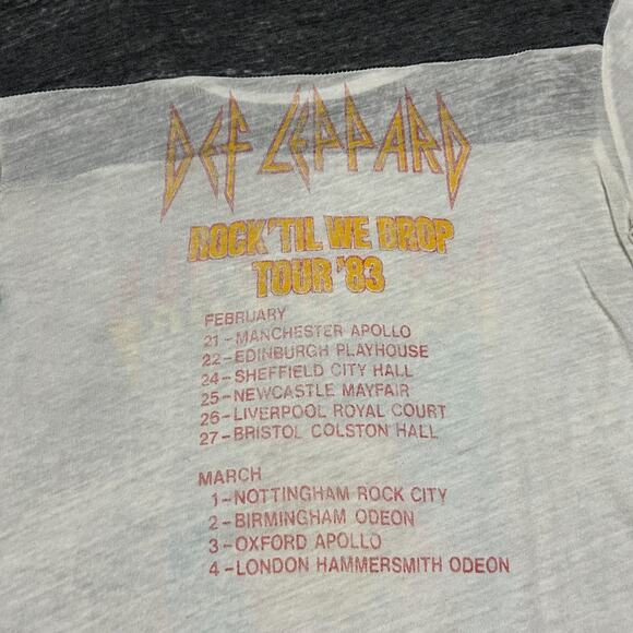 Trunk LTD Def Leppard Shirt Pyromania 1983 Tour Tee Soft Thin Poly Blend Small - Picture 8 of 9